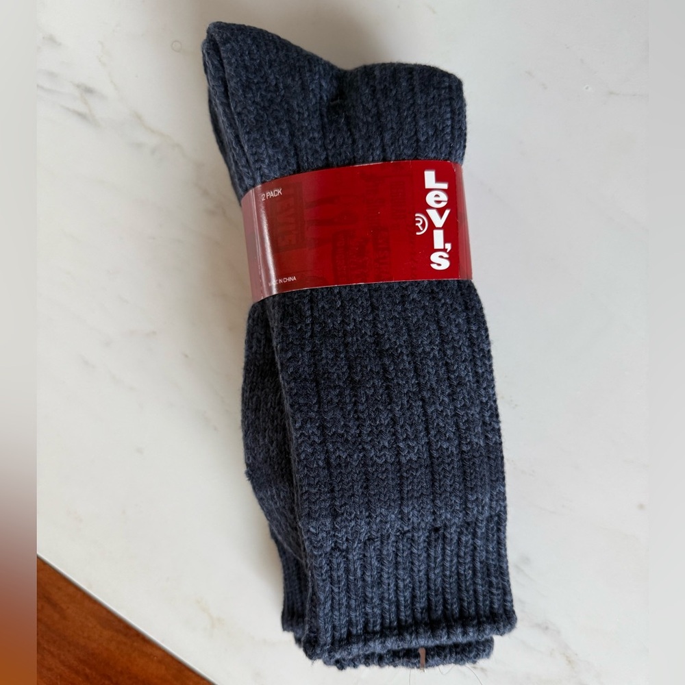 Levi's Men's Blue Socks 2 Pair SHOE SIZE 6-12 ½